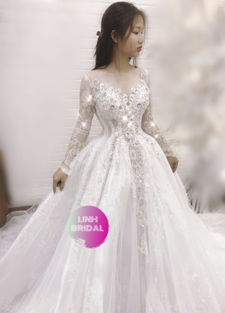 glitter white wedding dress