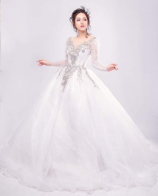 white sparkly long sleeve dress