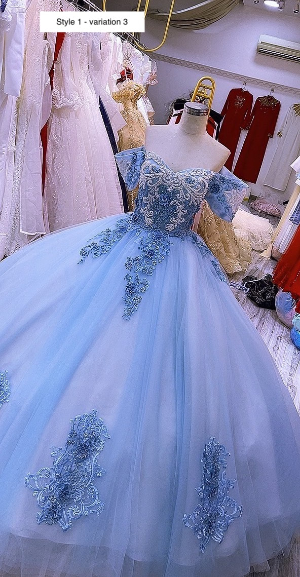 Light Blue Wedding Dresses Off The Shoulder Lace Wedding Gowns with Court  Train