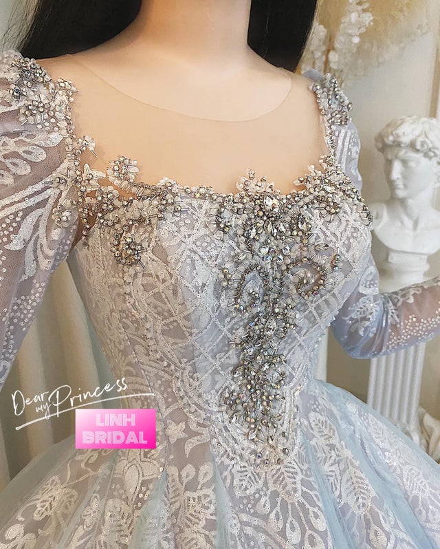 Cinderella inspired pastel purple/blue sparkly ballgown wedding/prom ...