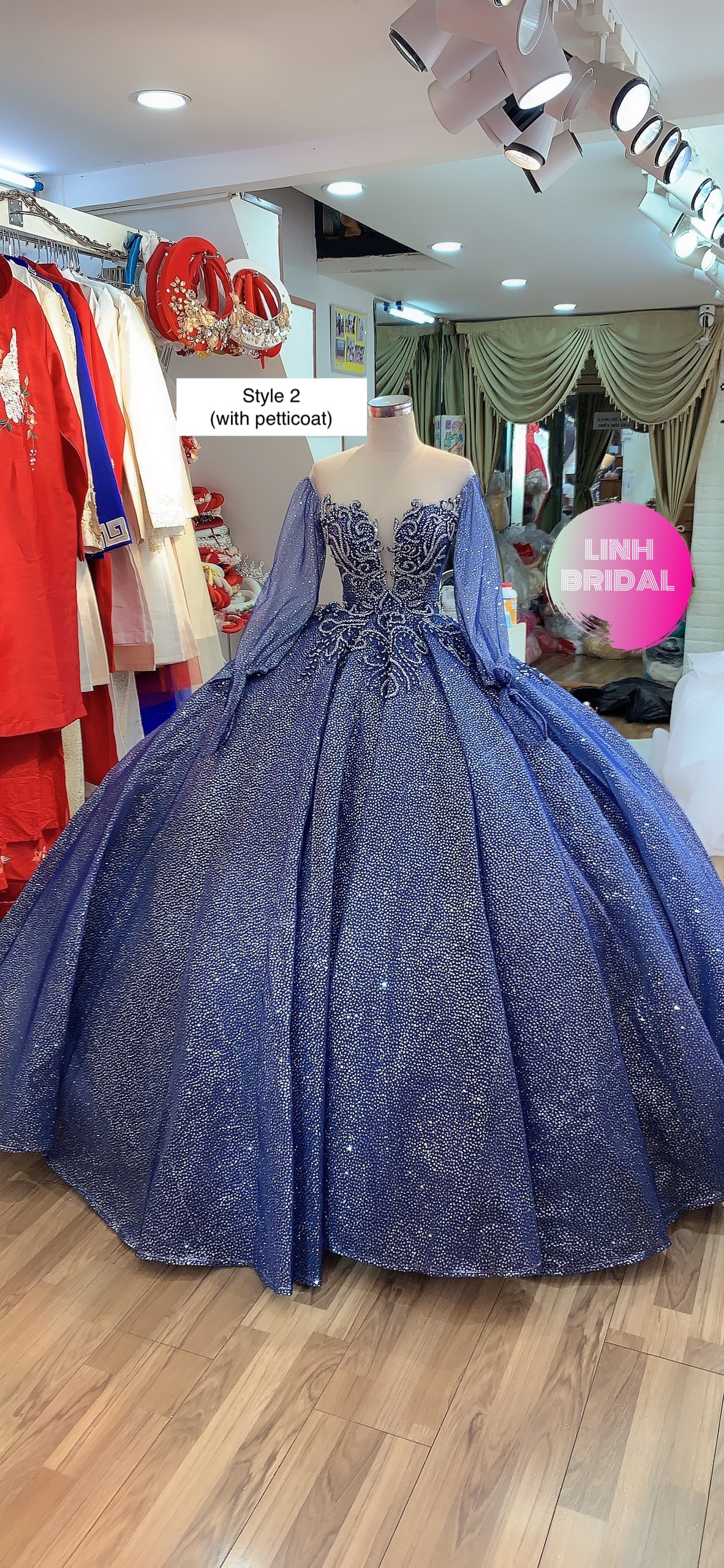 Blue Lace Off Shoulder Layered Long Prom Dresses, Blue Lace Formal Eve –  Lwt Dress