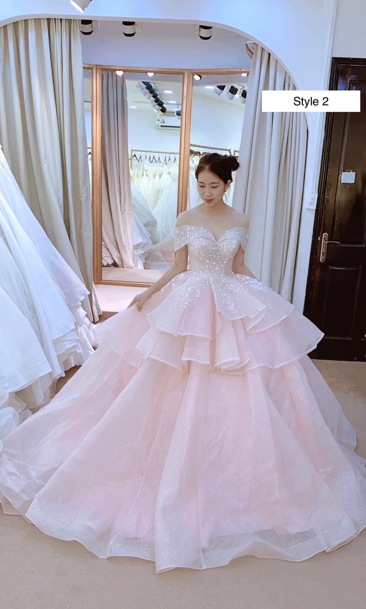Buy Princess Ball Gown Pink Tulle Prom Dresses with Handmade Flowers,  Quinceanera STK15658 Online – idealrobe