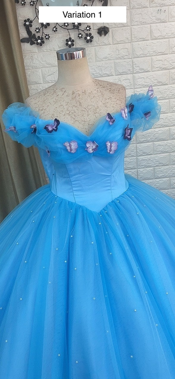 Cinderella live action inspired costume blue/purple off the shoulder ...