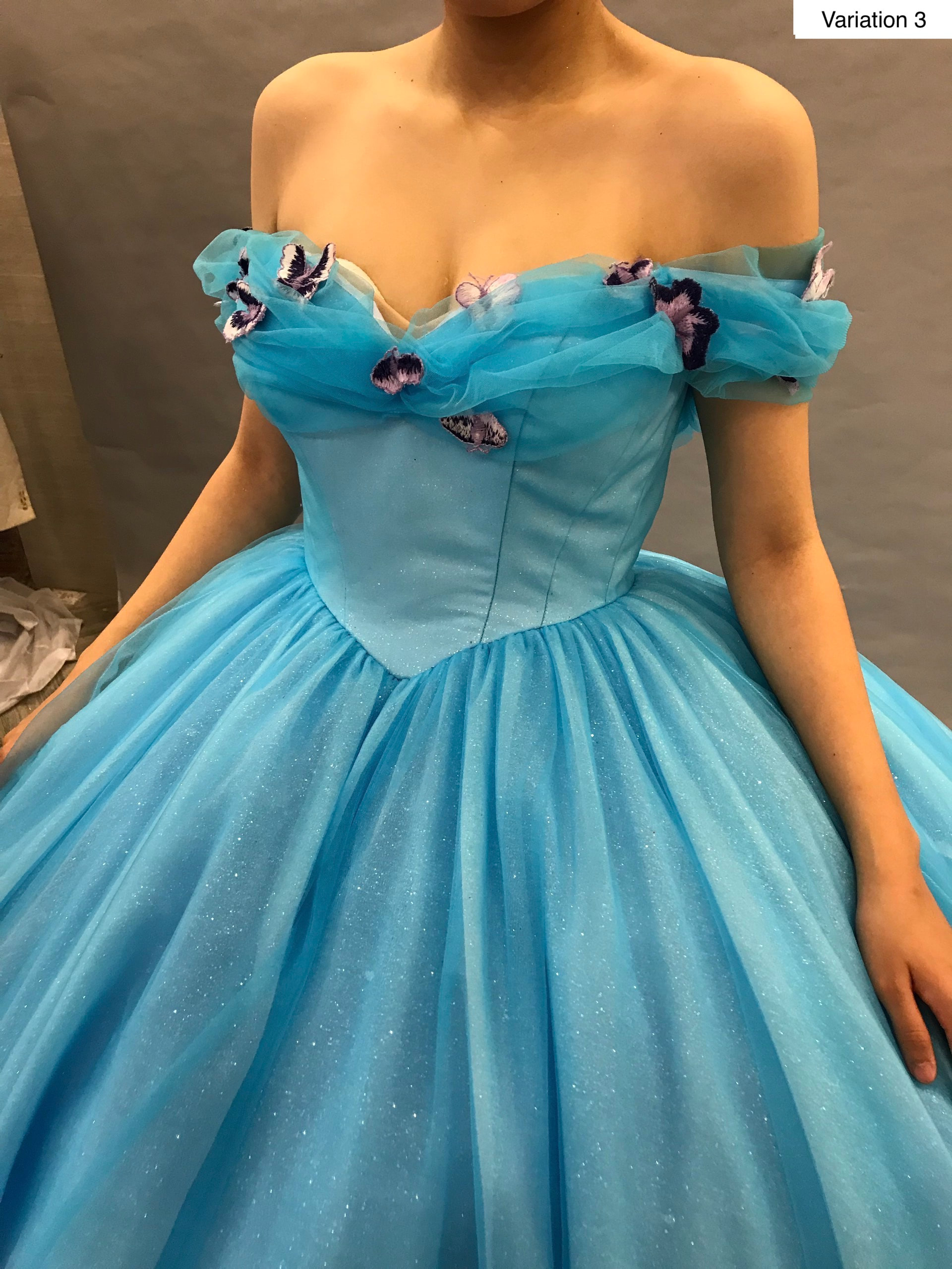 Jusere Custom Real Picture Cinderella Blue Ball Gown Dresses Embroidery  Puffy Floor-length Gown Princess Evening Dresses - AliExpress