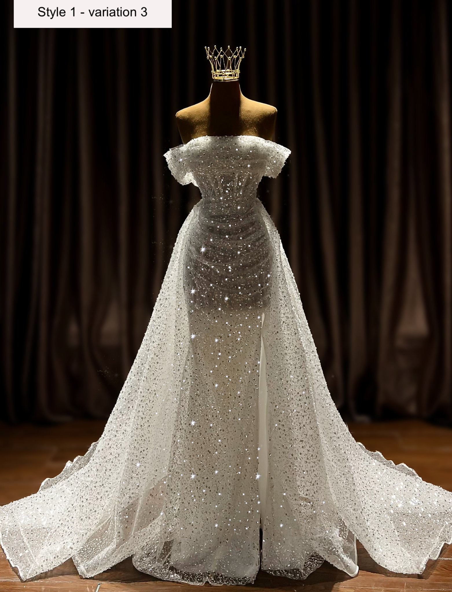 Sparkle Off-the-Shoulder Wedding Dress Leslie – Olivia Bottega