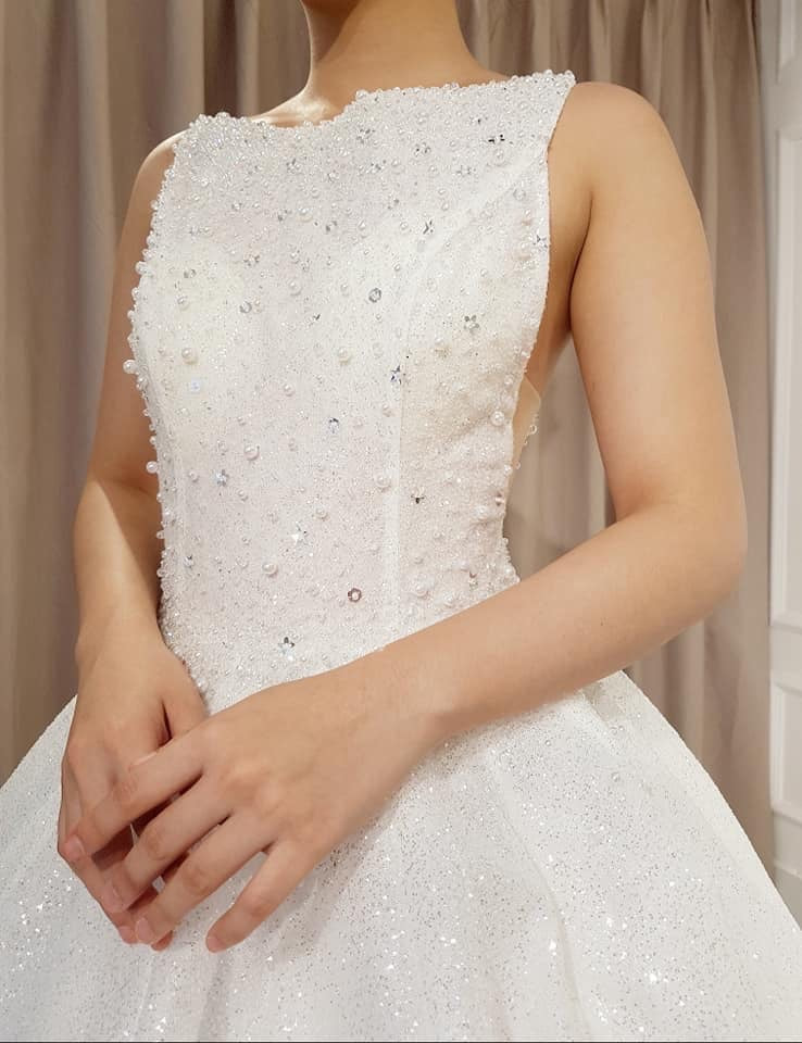 Royal Lace Off-The-Shoulder Sparkly Wedding Dress Meryem Ball Gown Wedding  Dress by Olivia Bottega - WeddingWire.com