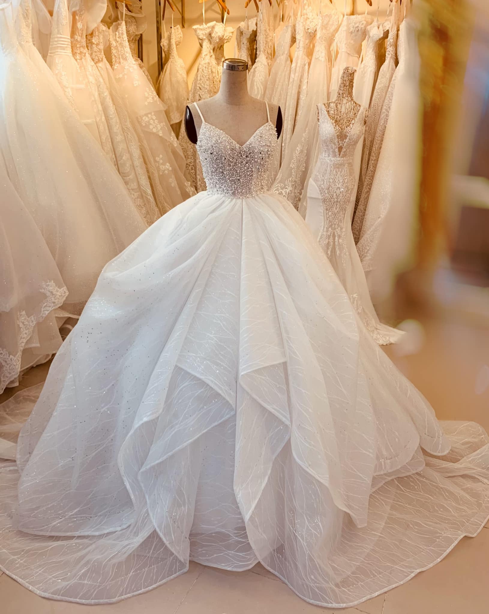pearl wedding dress