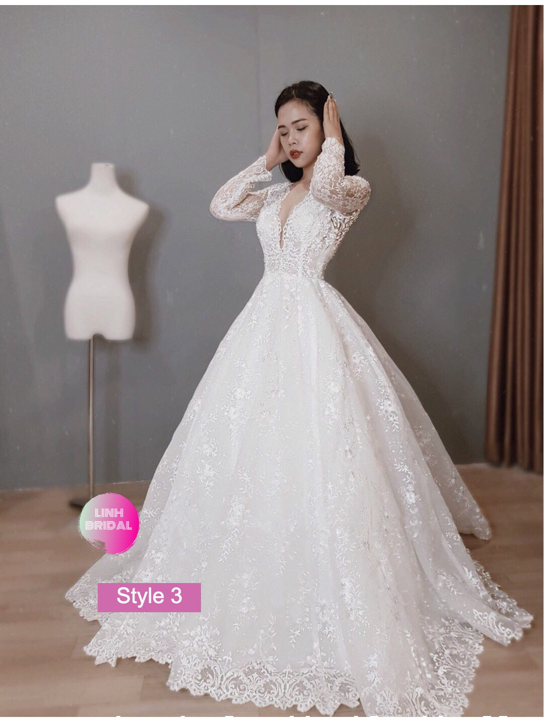 White V Neck 3D Flowers Long Prom Dress, White Evening Dress – shopluu