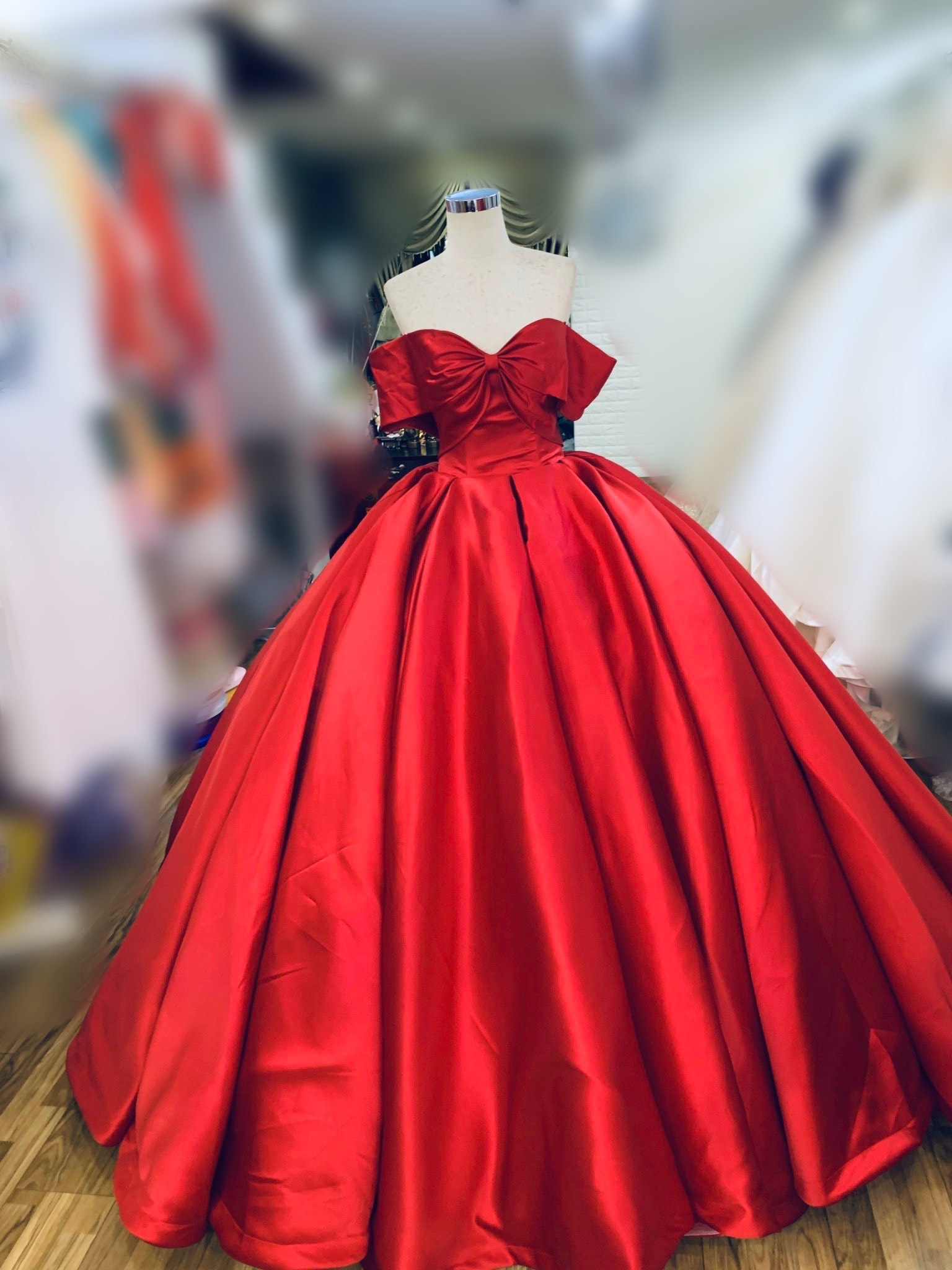 Buy THE LONDON STORE Women's Red Organza & Satin Wedding Ball Gown Dresses  (14) at Amazon.in