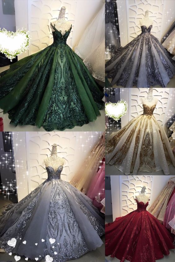 Colored sparkle dresses