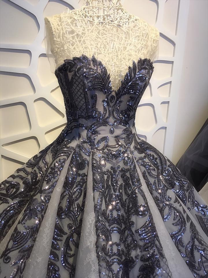 Sequin sparkly off the shoulder ball gown wedding/prom dress - various ...