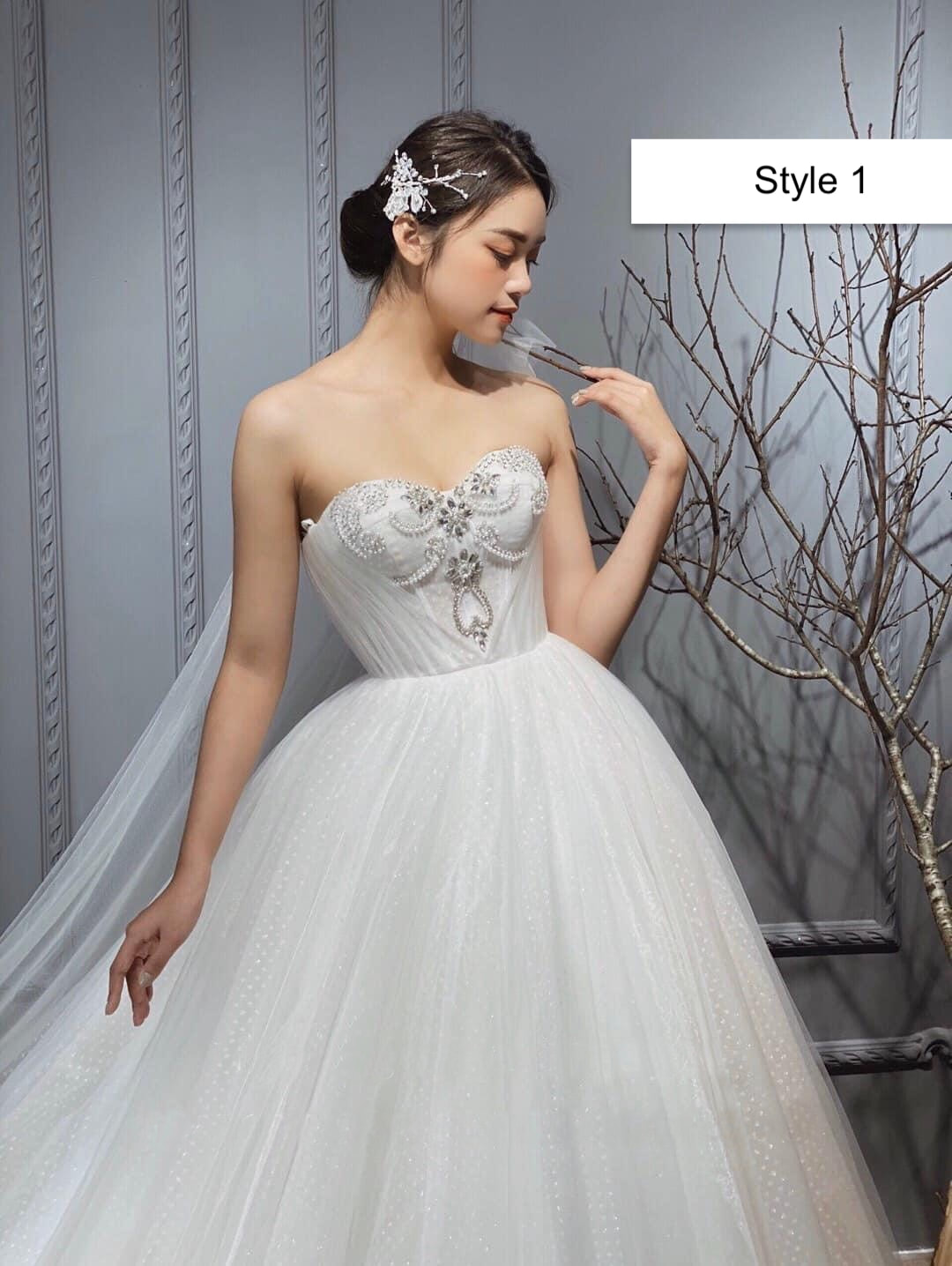 Off the shoulder bandeau or corset top white sparkle ballgown wedding dress  with glitter tulle - various styles