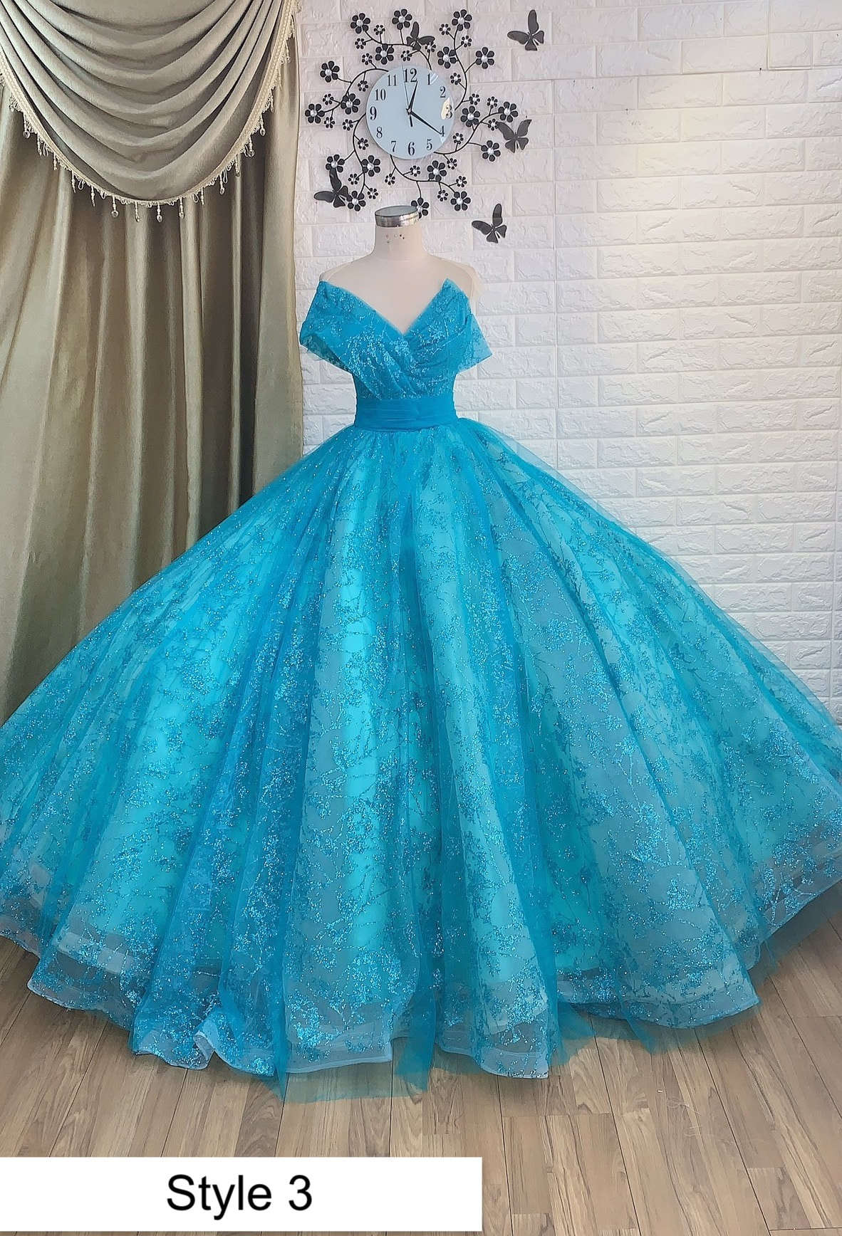 Vintage / Retro Glitter Navy Blue Prom Dresses 2024 A-Line / Princess  Square Neckline Puffy Short Sleeve Backless Bow Floor-Length / Long Formal  Dresses