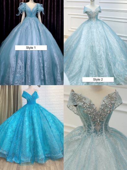 Aqua blue/turquoise sparkle princess ball gown wedding dress with ...