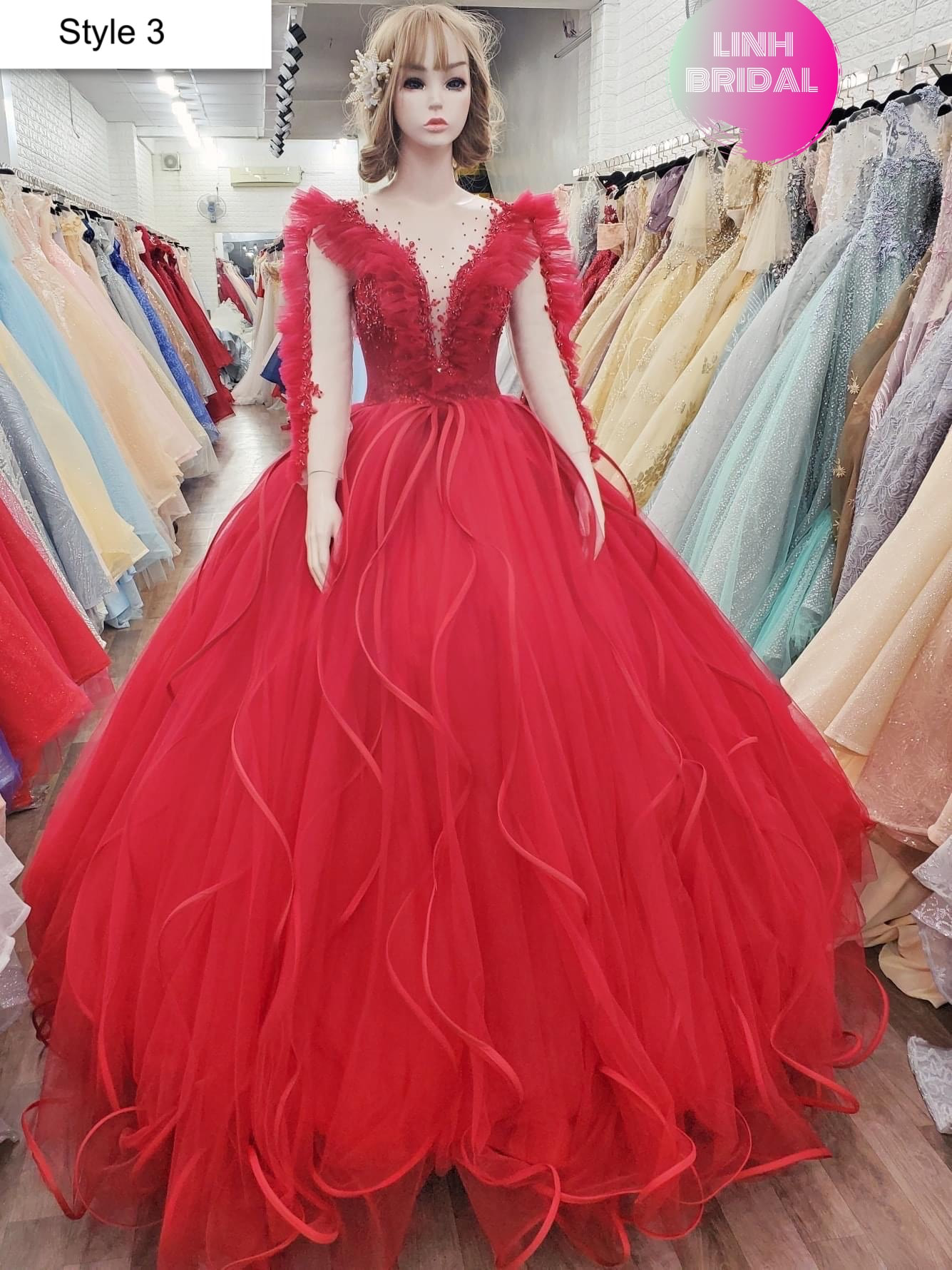 Beautiful Red Gown - Etsy