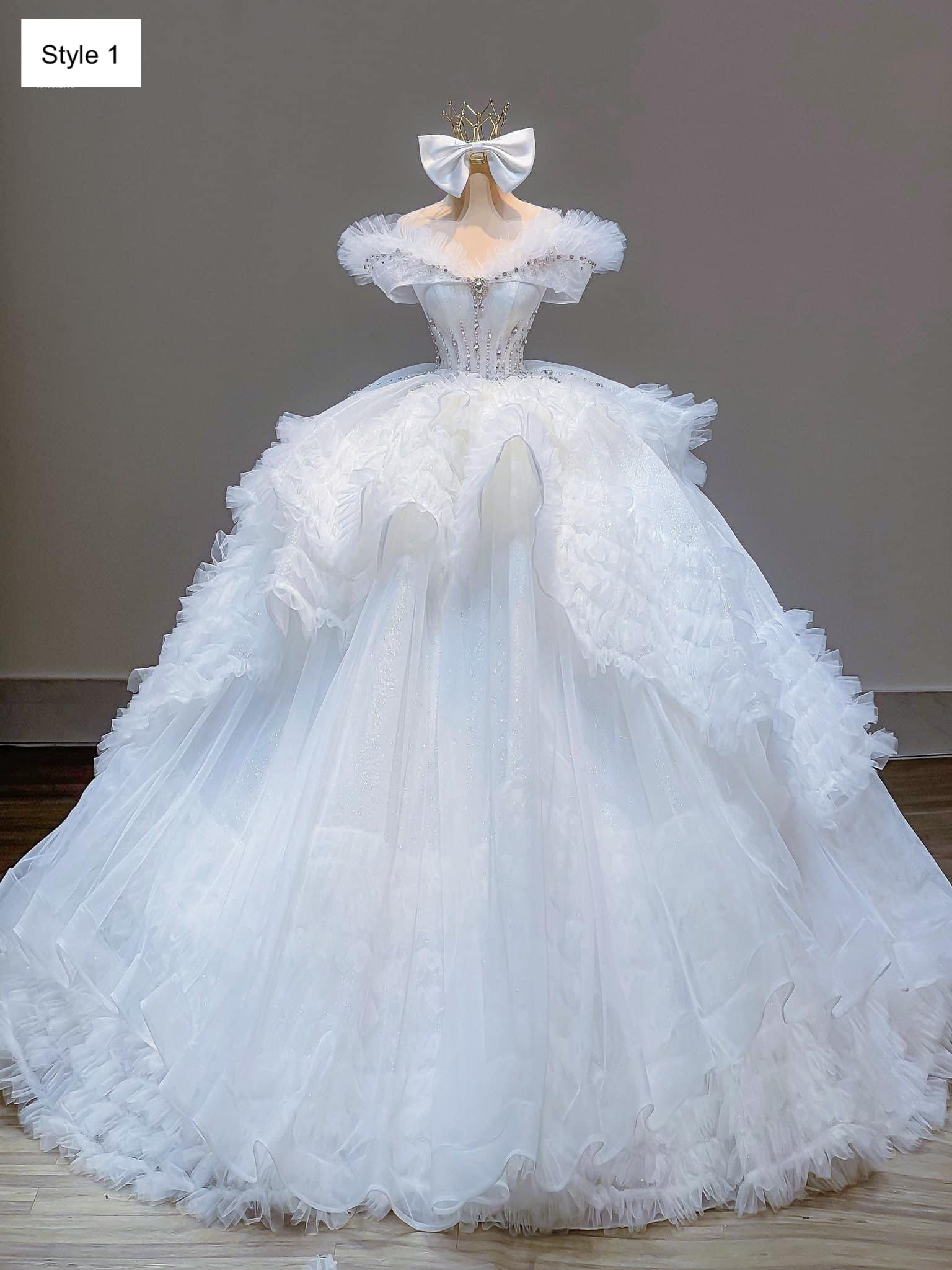 White Ball Gown Satin Cap Sleeve Backless Wedding Dress