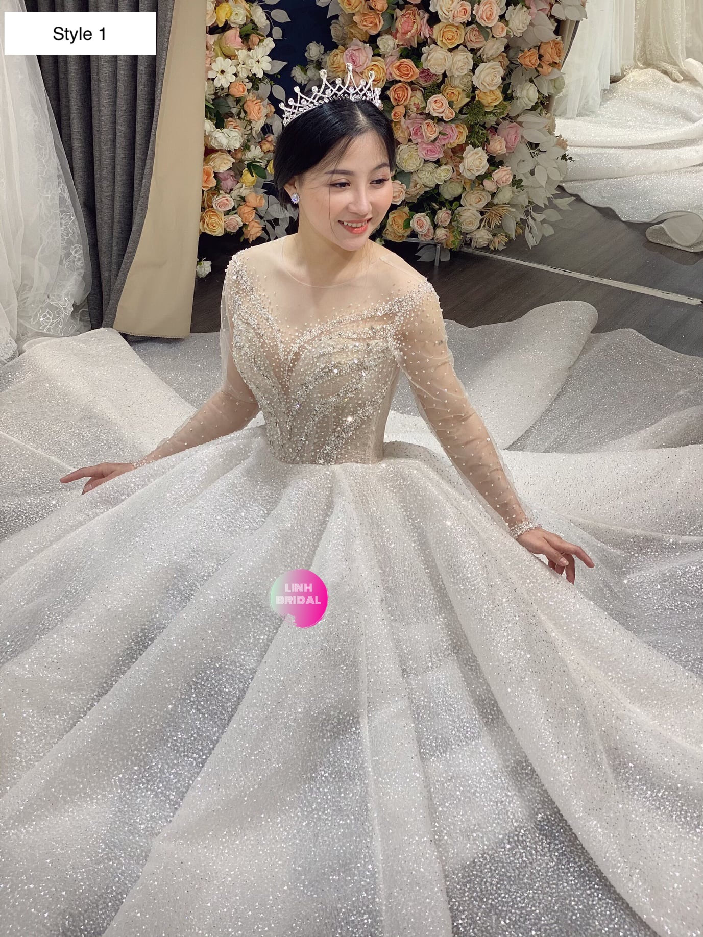 Korean queen in a black wedding gown on Craiyon